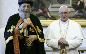 Pope Francis will meet with Pope Tawadros II of Alexandria.