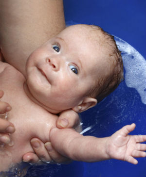 A newborn baby [not pictured] was featured in a viral video appearing to walk.