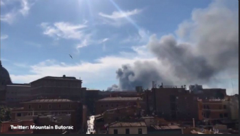 Smoke is rising over the Vatican. There are reports of an explosion.