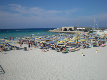 San Foca beach where Fr. Calogiuri blesses the beachgoers each year.