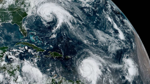 Category 5 Maria strikes the Caribbean, while Jose spins off the East Coast of the USA, and a tropical storm develops off the coast of Africa.