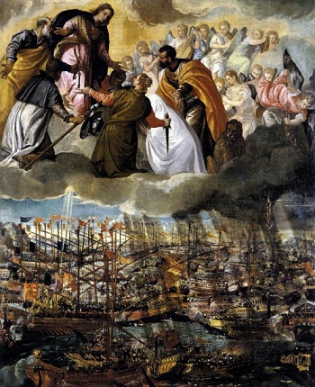 Our Lady of Lepanto, also called Our Lady of Victory, through the power of her intercessory prayer, helped the Christian troops obtain victory.