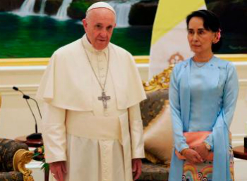 Pope Francis with Aung San Suu Kyi.