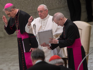 Pope Francis speaks at his General Audience.
