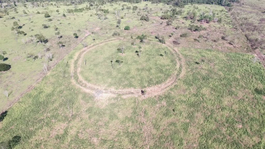 The site of an abandoned village, centuries old, surrounded by earthworks.