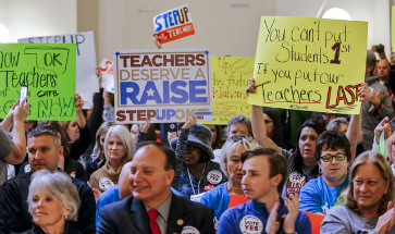 Teacher protest in Oklahoma.