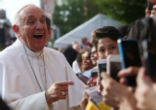 Image of Pope Francis tells the youth to evangelize through the digital world. 