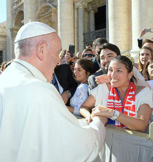 Pope Francis spoke to a group of young people from France.