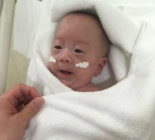 The baby boy was born at the Keio hospital in Tokoyo.