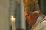 Image of Pope Emeritus Benedict XVI holding the Pascal Candle 2012