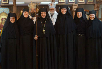 Nuns of Christ the Bridegroom Monastery in Burton Ohio with Bishops Milan Lach and John Kudrick