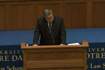 Barr speaks at Notre Dame