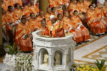 Image of Pope Francis at youth Mass