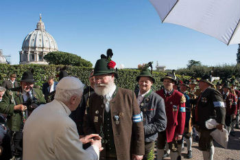 Image of Pope Emeritus Benedict XVI celebrates 90th birthday in Vatican City