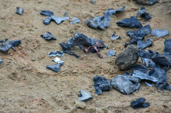 Image of Jan 8 2020 in Bardarash in the Dohuk governorate shows shrapnel from a reportedly Iranian missile initially fired at Iraqi bases housing US troops