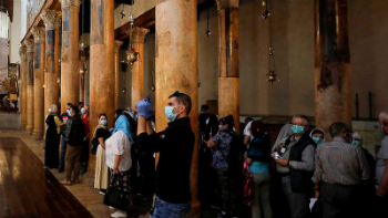 Image of Bethlehem's Church of the Nativity closed due to coronavirus fears. 
