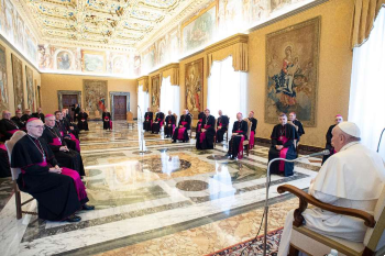 Image of French bishops audience with Pope Francis March 9 2020