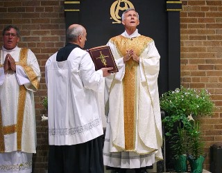Image of Bishop Strickland during Mass for the Third Sunday of Easter.