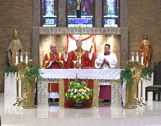 Image of Bishop Strickland in last Sunday's Mass.