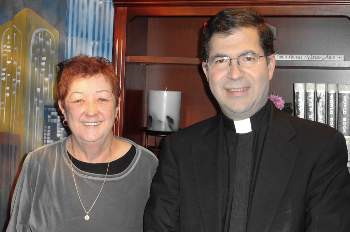 Image of Norma McCorvey with Fr. Frank Pavone.