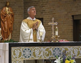 Image of Bishop Strickland during the Trinity Sunday Mass. 