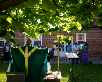 Image of Some parishes have moved Masses outside, others to a drive-in format, and many more, online. 