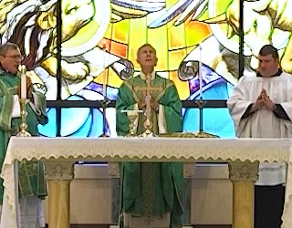 Image of Bishop Strickland during a Sunday Mass.