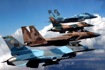 Image of A pair of F-15 and F-16 