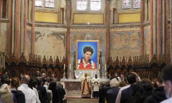 Image of Pope Francis announced the beatification of Carlo Actis on Sunday. 