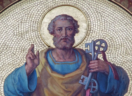 Image of St. Peter was the first pope of the Church. 