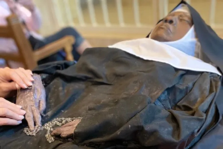 Image of The body of Sister Wilhelmina Lancaster has been found incorrupt. 