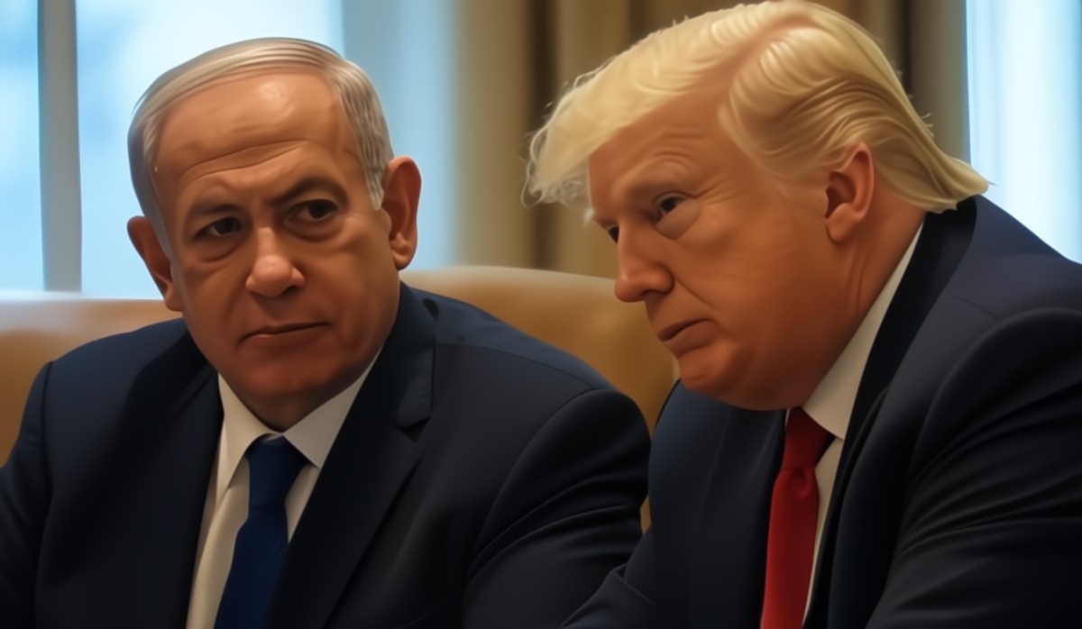 Image of An AI-generated image of Trump and Netanyahu. (Grok)