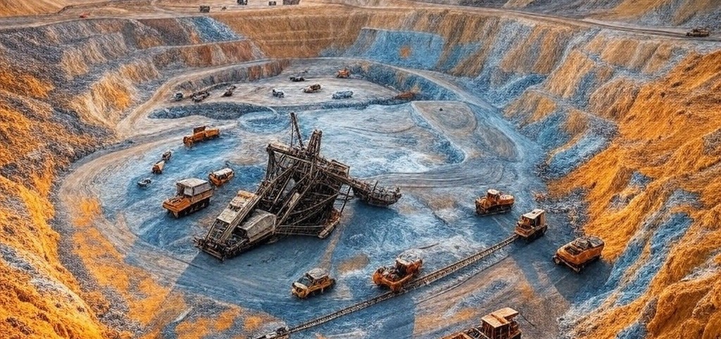 Image of An AI-generated image of a ground mineral site (GROK).