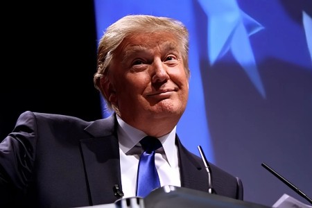 Image of Donald Trump speaking at CPAC in Washington D.C. on February 10, 2011. (Via Wikimedia Commons)
