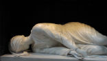 Image of The legendary statue of St. Cecilia or she is depicted lying at the moment of her passing, with her fingers giving silent but powerful testimony to the truth of the Trinity.