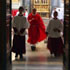 Image of VATICAN ALTAR BOYS WALK WITH PRIEST PRIOR TO MASS IN BASILICA - Vatican altar boys and a priest walk from a sacristry to celebrate the first morning Mass in St. Peter's Basilica at the Vatican Aug. 8. (CNS/Catholic Press Photo) 
