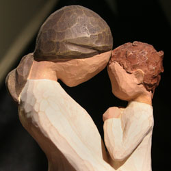 Image of MOTHER'S DAY GIFT IDEAS - Giving gifts on Mother's Day is a way to say thanks for a mother's time, love and care. The gift possibilities are endless. Figurines, like the <i>Willow Tree </i> trademark mother and child pictured above, celebrate special 
