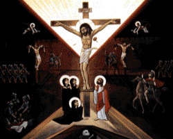 Image of The Liturgy of Good Friday is simple and stark, but deeply moving. As a part of the Service, the faithful come forward to venerate the Cross which is processed into the Church while the words 