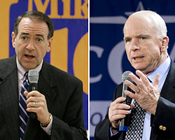 Image of With sweeping victories in all four primaries, Senator John McCain secured the necessary delegates to bring an end to the Republican Presidential primary race. The Senator from Arizona accepted the news before an exuberant crowd of supporters accompanied by his wife. Governor Huckabee conceded and pledged to support the unity of the party and the Nation.