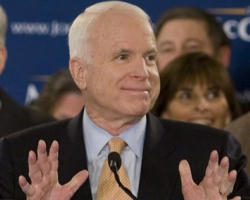 Image of Senator John McCain is the presumptive nominee of the Republic party for the Presidency of the United States.Though he has a clear pro-life record, he also supports deadly research on human embryonic life. He holds positions on the War and other issues which are a cause for concern to some Catholics.How will he approach the task of securing Catholic support? 
