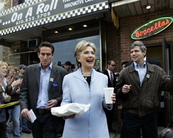 Image of Hilary Clinton won an expected victory in Pennsylvania, forcing the run with her opponent, Barack Obama, to look toward Indiana and North Carolina on May 6.