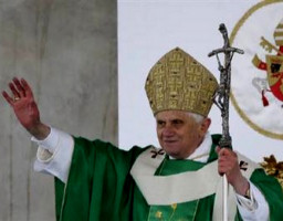 Image of Thousands flooded Saint Peters Square as Pope Benedict XVI Presided at the Liturgy to honor the Servant of God John Paul II on the Third Anniversary of his passing 
