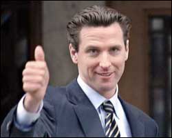 Image of San Francisco Mayor Gavin Newsom, a dissident Catholic, has been the protagonist behind the Homosexual 'Marriage' movement. Now, he expresses his opposition to Conscience exemptions for public officials. Will California force compliance?