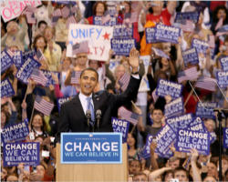 Image of In an historic event in U.S. history, the first African American has been chosen as the standard bearer for the Presidency of the United States of America in either Major Political Party.