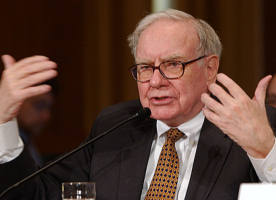 Image of In this May 21, 2008 file photo, U.S. Billionaire investor Warren Buffet speaks during a news conference in Madrid. Buffett's Berkshire Hathaway Inc. is investing at least $5 billion in Goldman Sachs Group Inc., Goldman announced Tuesday, Sept. 23, 2008.