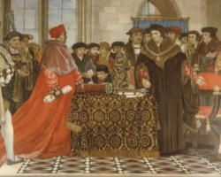Image of Thomas More in Prayer. 'Give me your grace, good Lord, to set the world at naught...to have my mind well united to you; to not depend on the changing opinions of others...so that I may think joyfully of the things of God and tenderly implore his help. So that I may lean on God’s strength and make an effort to love him... So as to thank Him ceaselessly for his benefits; so as to redeem the time I have wasted...'