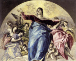 Image of Mary is a mirror, a reflection, of 'Some- One', her Beloved Son,Jesus Christ, the Eternal Word from the Father who became the Incarnate Word within her. The Savior whom she was privileged to bear for the sake of the world filled her with His grace. 