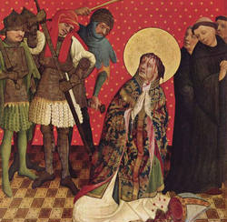 Image of A late 15th century alabaster panel representing
the martyrdom of St. Thomas Becket.
<br>
<br>
'As successors of the Apostles, we hold the highest rank in our churches; we have accepted the responsibility of acting as Christ’s representatives on earth; we receive the honor belonging to that office, and enjoy the temporal benefits of our spiritual labors. It must therefore be our endeavor to destroy the reign of sin and death, and by nurturing faith and uprightness of life, to build up the Church of Christ into a holy temple in the Lord.'

