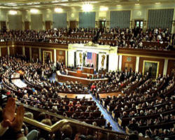 Image of U.S. President Barack Obama giving his first State of the Union address.