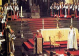 Image of The Venerable John Paul II reading the lesson at the ecumenical celebration at Canterbury Cathedral. 
